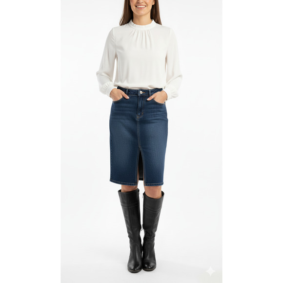 SOFFT Black Leather Stitched Boots Knee Soft Y2K 4 in Fashion Heel Comfort 8.5M - Picture 1 of 13